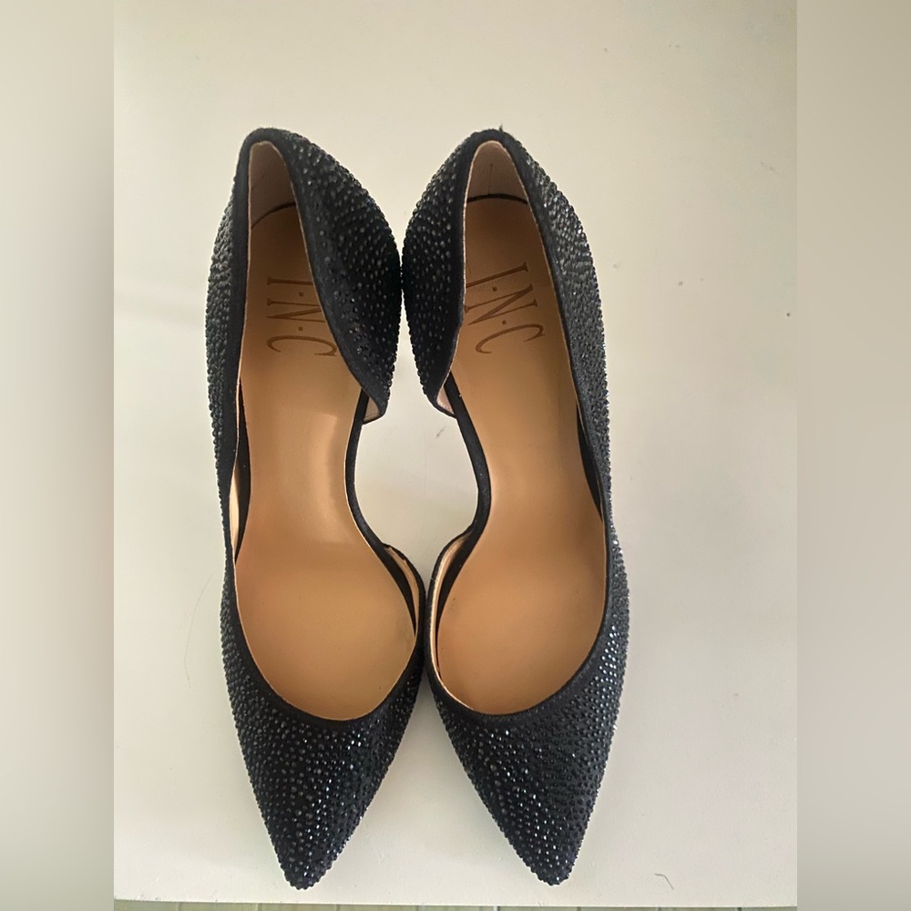 INC International Concepts Women's Glittering Black Heels